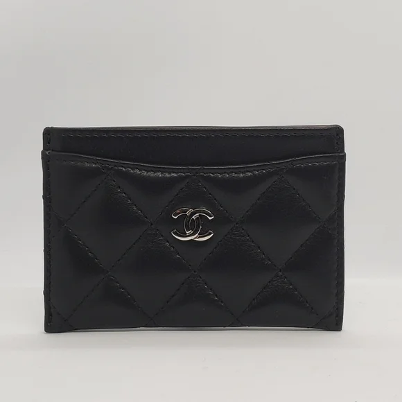 Chanel lambskin leather cardholder black/silver with box and dustbag - Picture 2 of 6